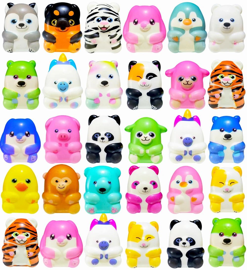 Animal Squishy Toy Set - 30 Count