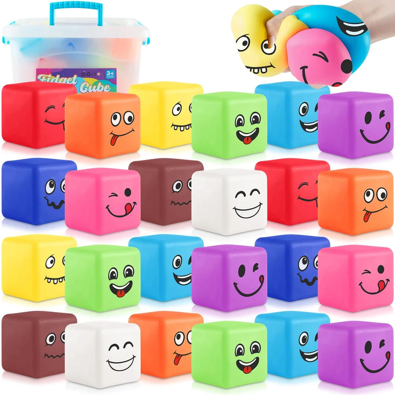 Cube Squishy Toy Set - 24 Count